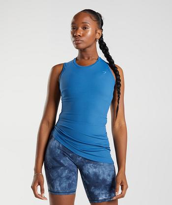 Camiseta Tirantes Gymshark Elevate Asymmetric Mujer Azules | CO 2355RVD